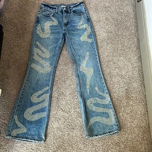 BDG 90’s Bootcut jeans with Swarovski diamond all over